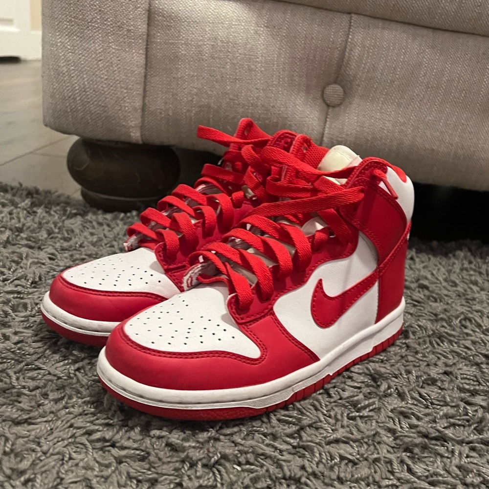 RED NIKE DUNK HIGHS